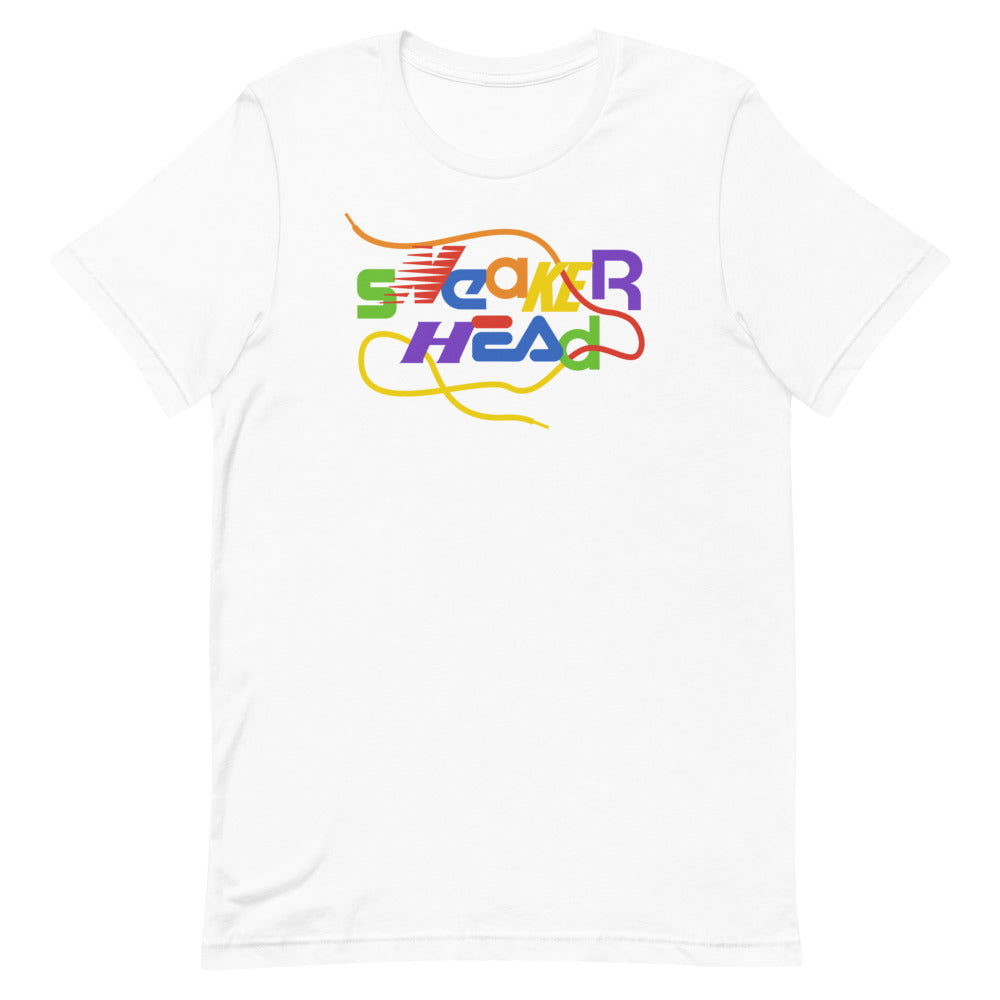 SneakerHead - Rainbow on White Unisex T-shirt