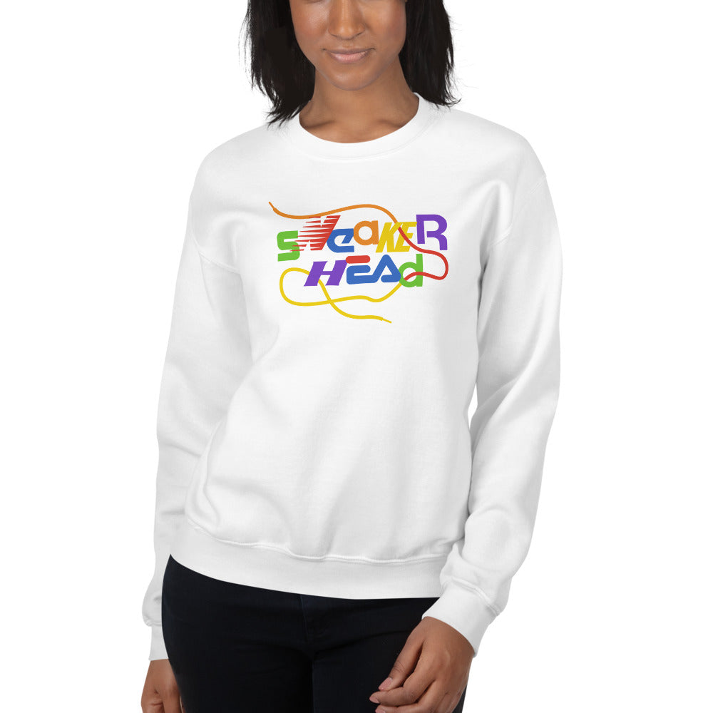 SneakerHead - Rainbow on White Unisex Sweatshirts